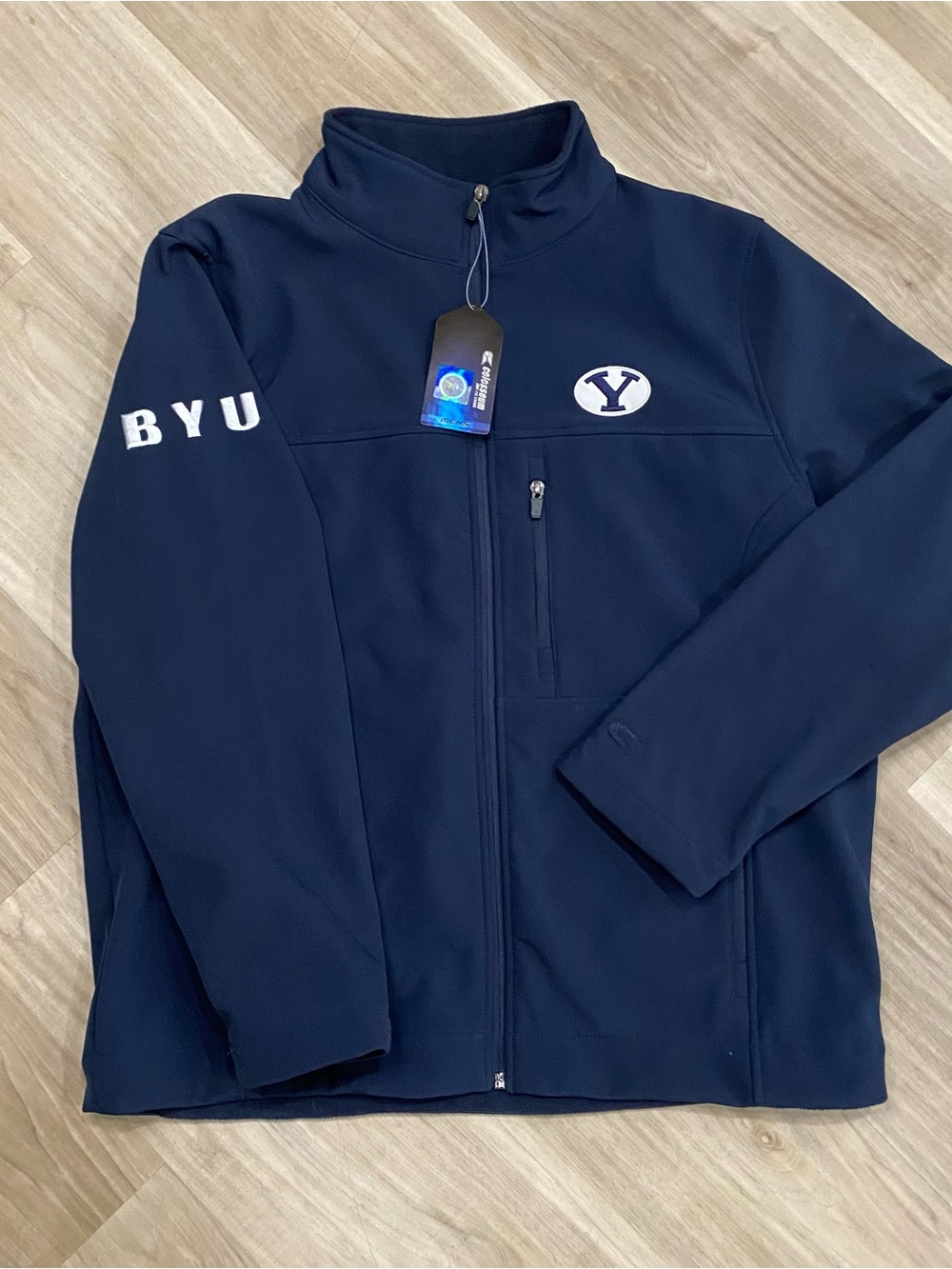 Colosseum BYU Cougars Jacket Mens Small S Navy Blue Full Zip Softshell NWT